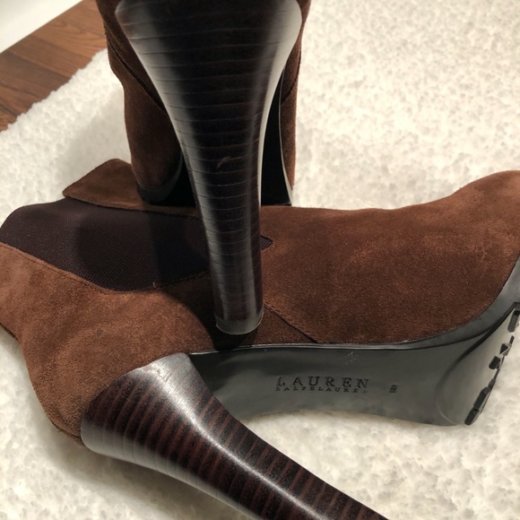 Lauren Ralph Lauren Tiara Brown Suede Boots 10B - Picture 4 of 8